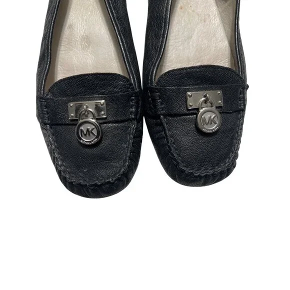 Michael Kors Black Leather Moccasin Loafers - Picture 4 of 9